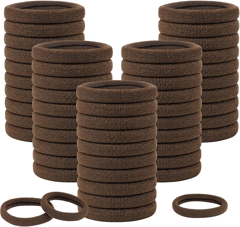 Admygo Elastic Hair Bands 50 Pcs Dark Brown No Damage Bobbles