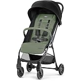 Chicco Urbino Lightweight Quick-Folding Compact Stroller, Use up to 50lbs. | Easy for Travel, 2 Cup Holders, UPF 50+ Canopy, 1-Hand Fold, Reclining Seat, 4-Wheel Suspension, Storage Basket, Green