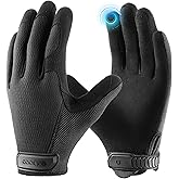 COOLJOB Touchscreen Utility Work Gloves for Men, Breathable Cooling Safety Gloves for Camping, Gardening, Hiking, Running and Driving, Lightweight and Flexible, Black Large