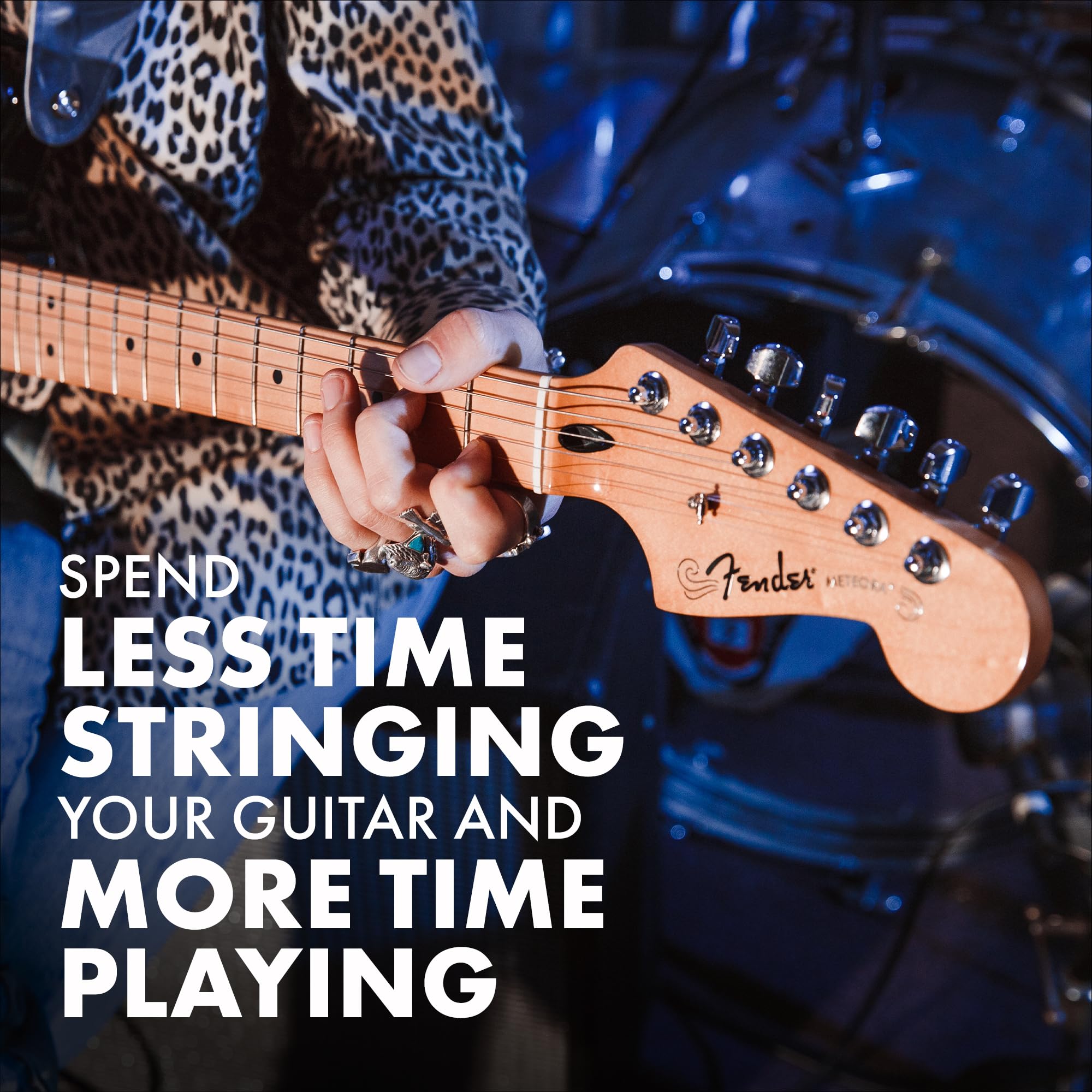 Fender Locking Tuners Stratocaster Guitar Tuners, Polished Chrome