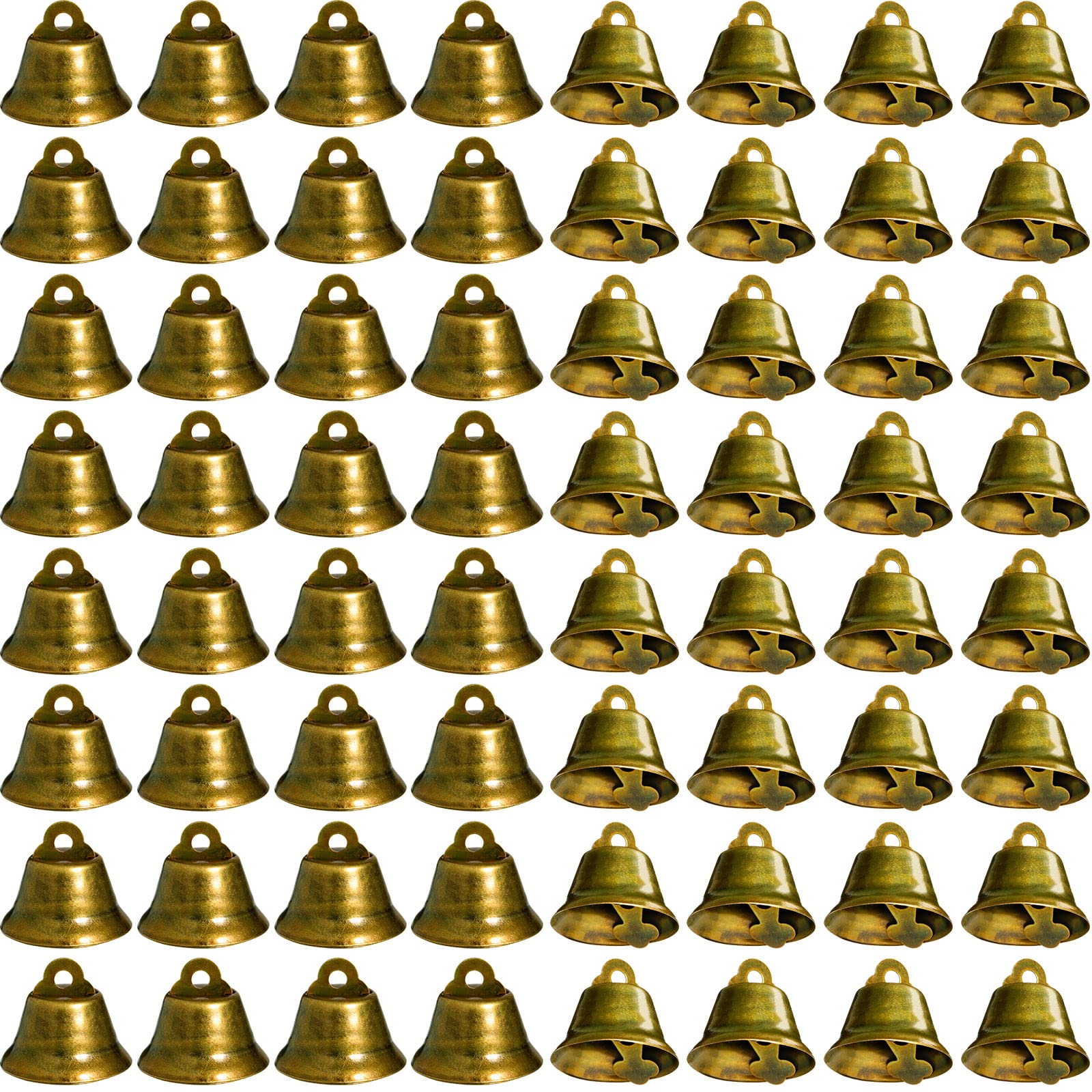 Photo 1 of 100 Pieces Vintage Bells Craft Bells Small Hanging Bells Ornaments for Wind Chimes Housebreaking Making Dog Potty Training Doorbell Wedding Decor (Bronze)