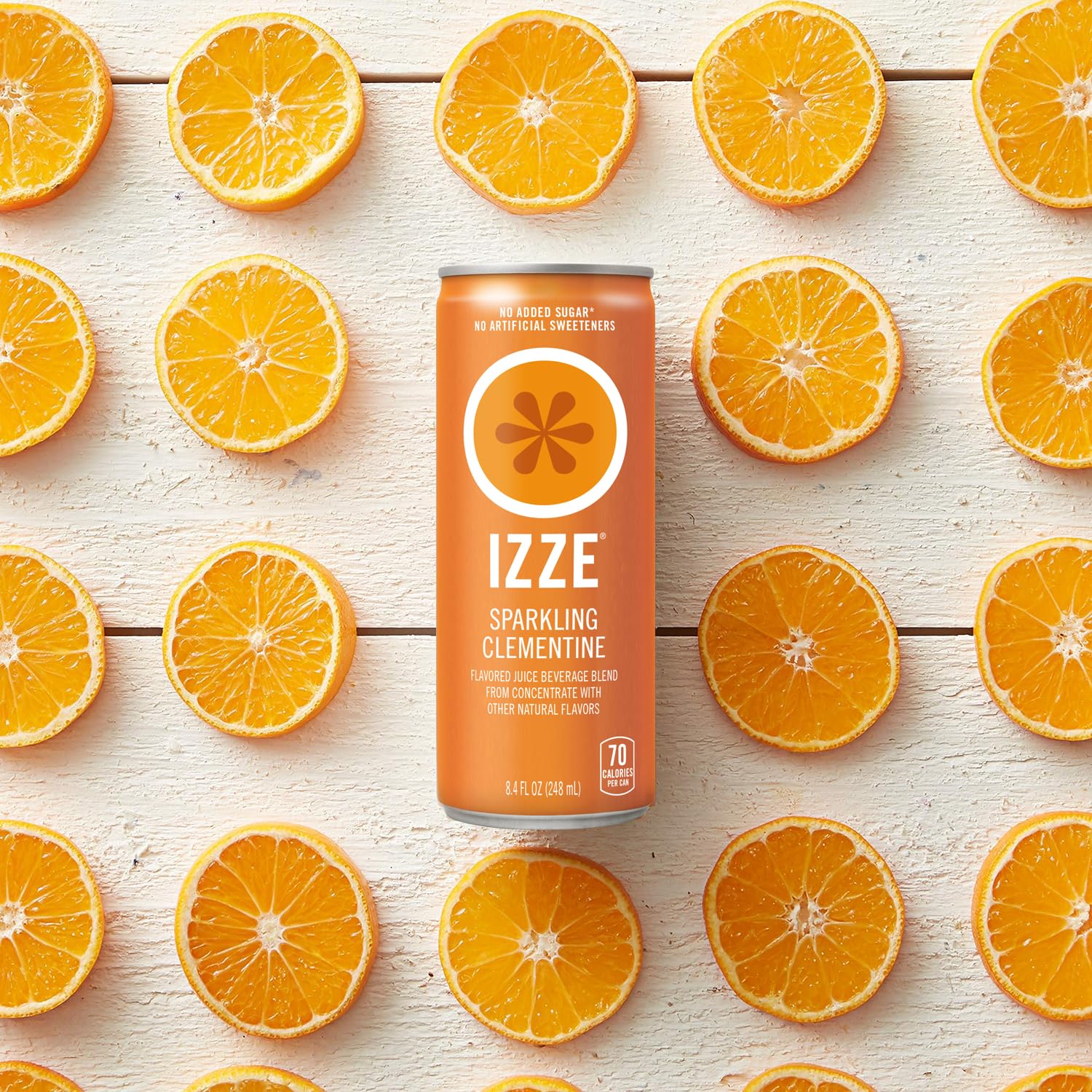 IZZE Sparkling Juice Beverage Blend, Clementine, No Sugar Added, 8.4 FL OZ, 24 Cans