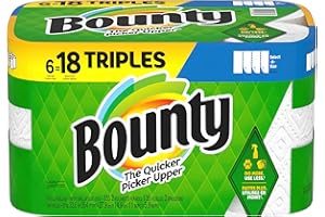 Bounty Select-A-Size Paper Towels, 6 Triple Rolls, White, 135 Sheets Per Roll