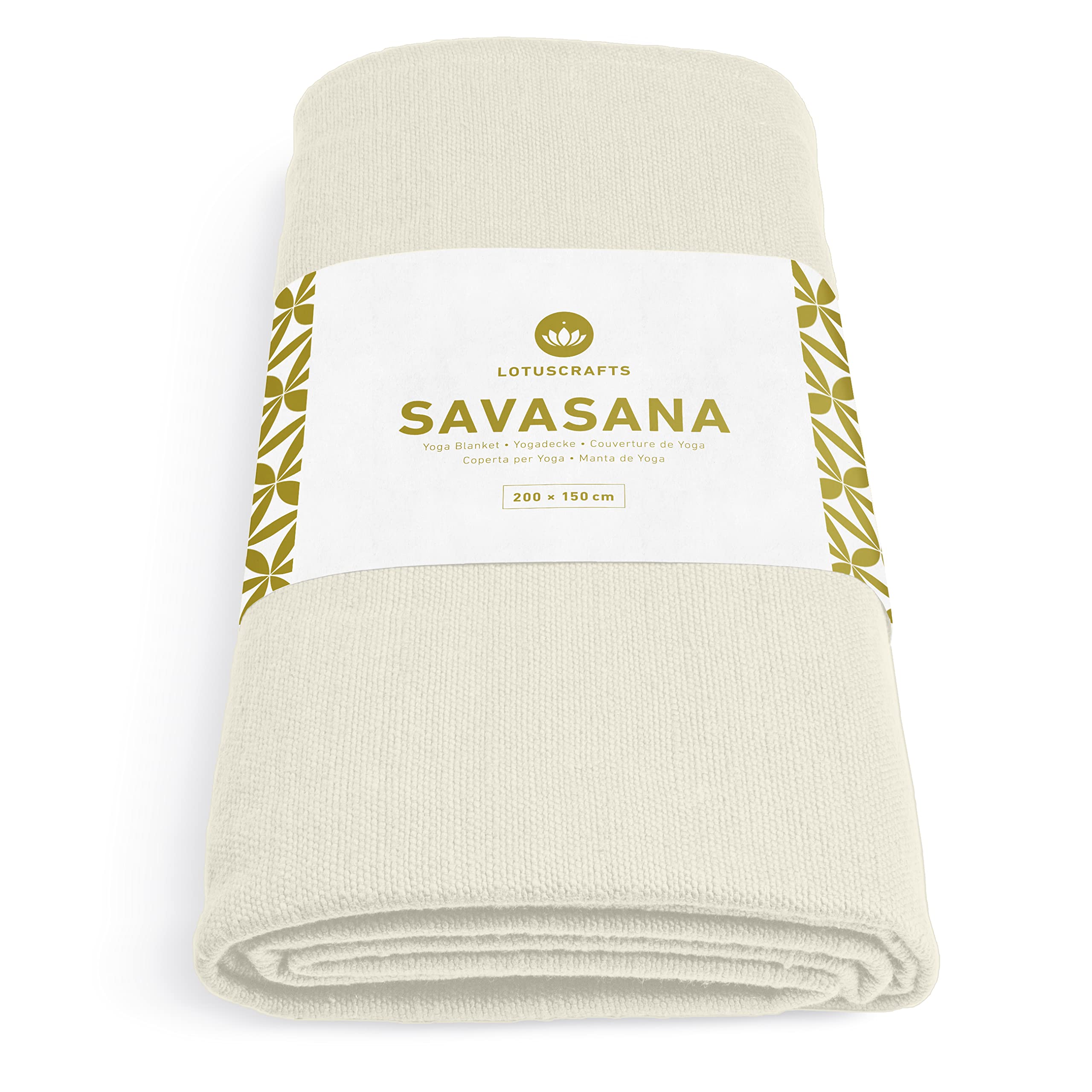 Lotuscrafts Yoga Blanket Savasana [200 x 150 cm] - Meditation Blanket - Robust & Durable - Made of 100% Organic Cotton