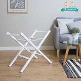 Clair de Lune White Moses Basket Folding Stand – Solid Pine, Adjustable view 2