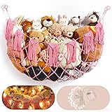 Macrame Stuffed Animal Hammock Toy Storage with