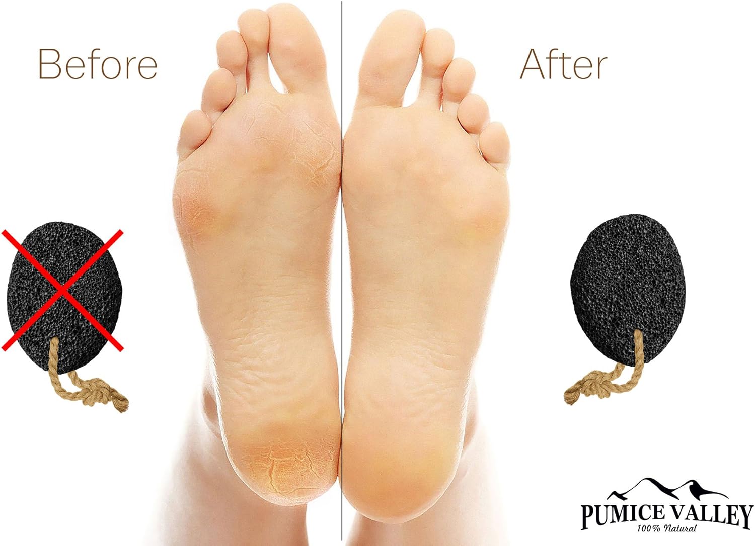 Pumice Stone - Natural Earth Lava Pumice Stone Black - Callus Remover for Feet Heels and Palm - Pedicure Exfoliation Tool - Corn Remover - Dry Dead Skin Scrubber - Health Foot Care: Health & Personal Care