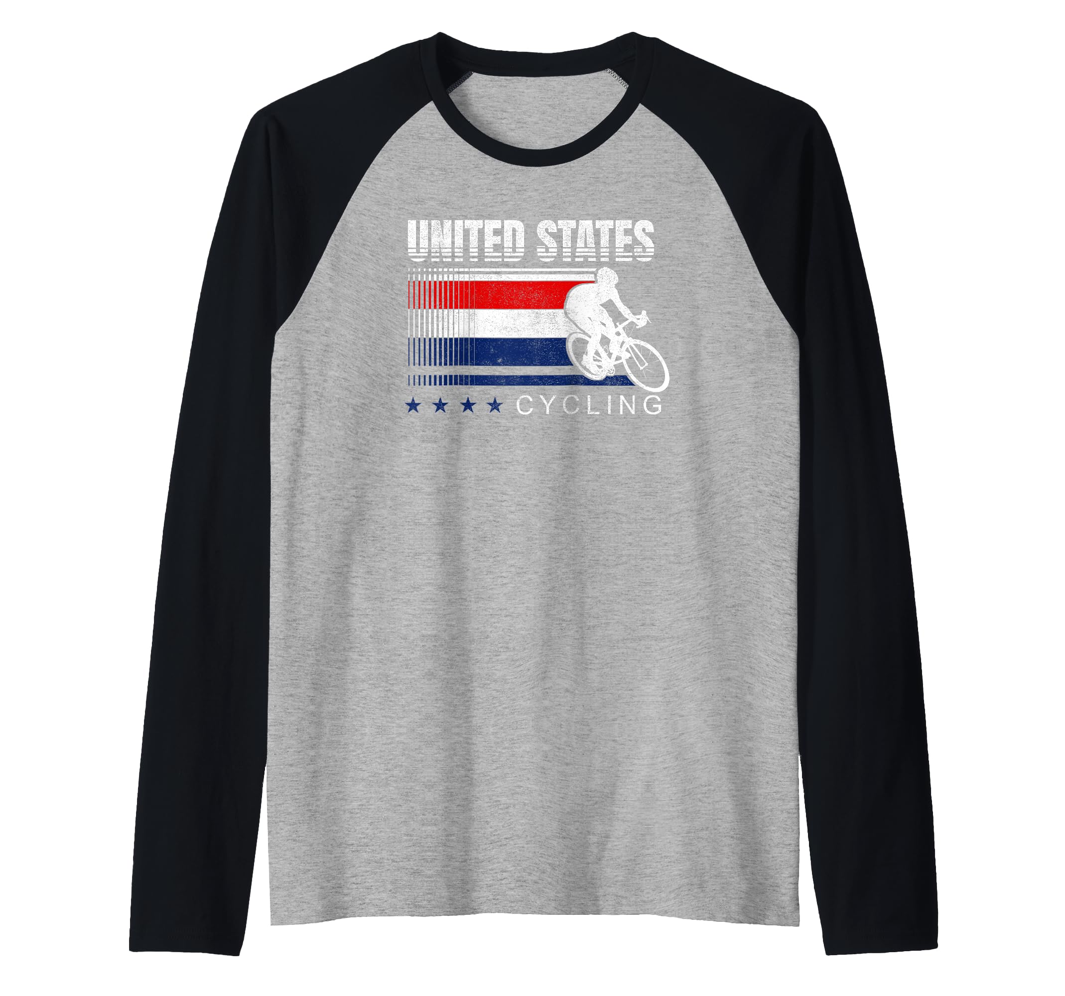United States Cycling Red White & Blue Raglan Baseball Tee