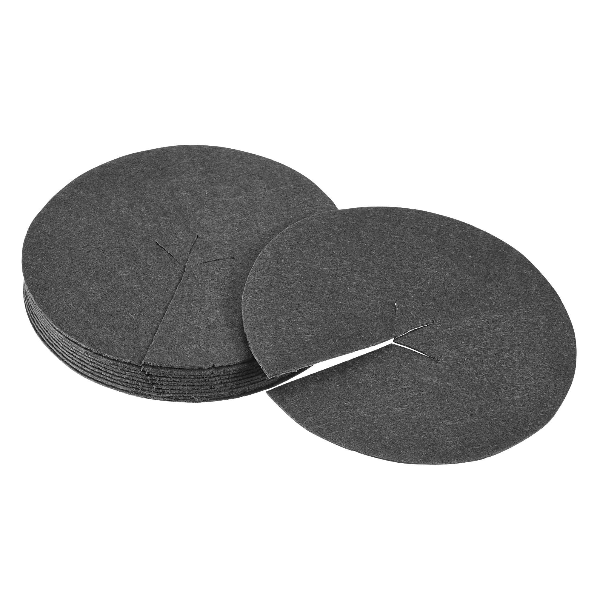 PATIKIL 5.4" OD Mulch Ring, 12 Pack Round Non-Woven Fabric Mat Plant Protection Cover Garden Barrier, Black