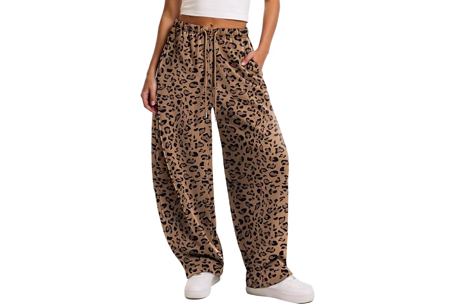 Sampeel Barrel Sweatpants Women 2026 Wide Leg Baggy Pants Comfy Flowy | Casual Lounge Pants, Drawstring Elastic Waist, Side Pockets, Fall Winter Fashion