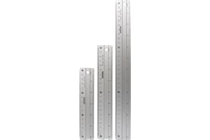 Anti-Slip Aluminum Rulers Set of 3 (6, 8 and 12 inch) By YOSOGO