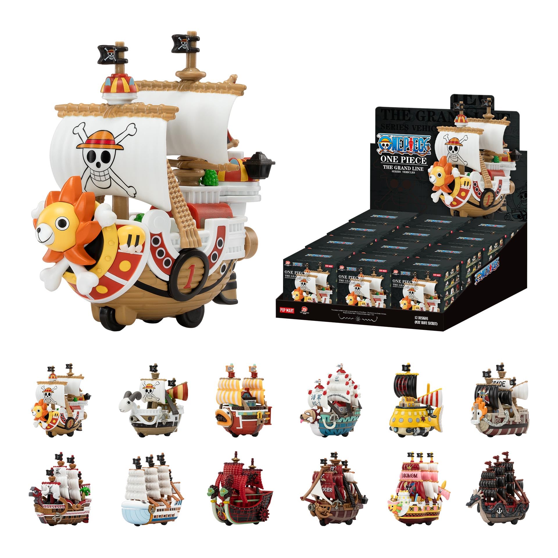 POP MART One Piece - The Grand Line Series Vehicles Blind Box Figures, Collectible Toys Home Decorations, Holiday Birthday Gifts for Boys, Whole Set