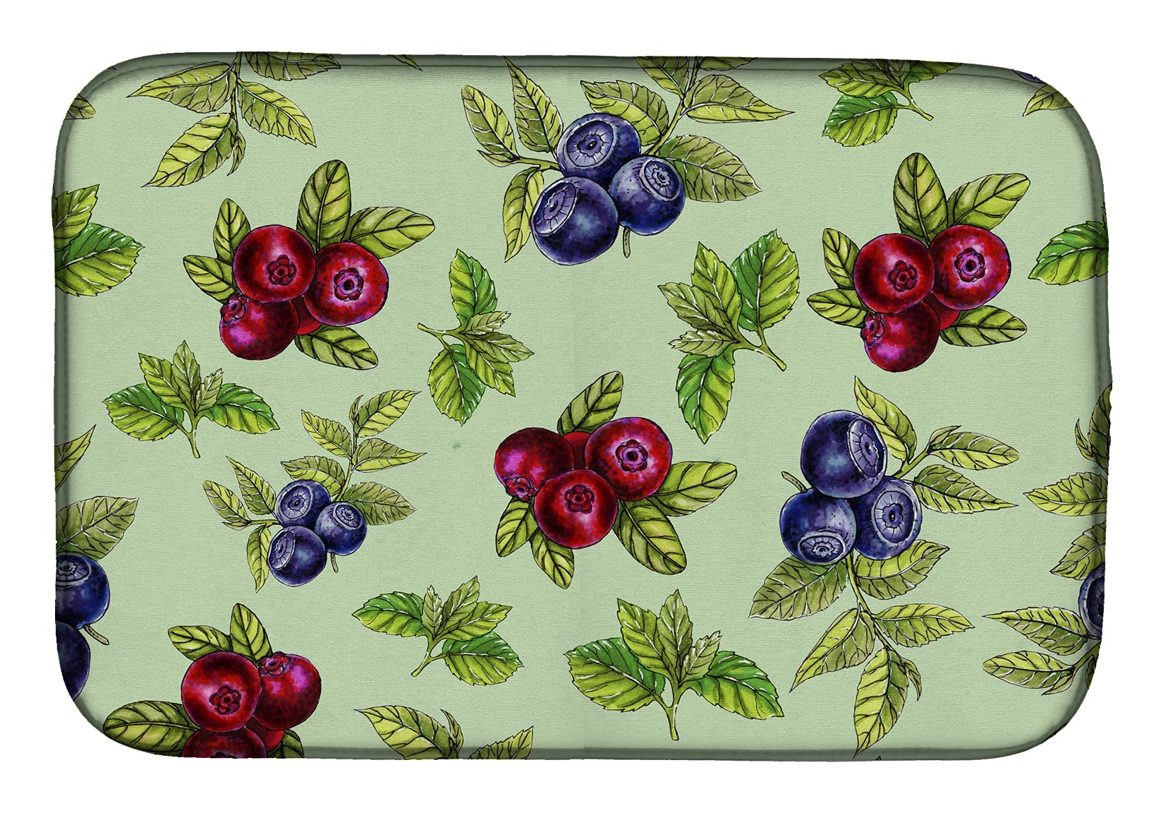 Caroline's Treasures BB5208DDM Berries in Green Dish Drying Mat, 14 x 21, Multicolor