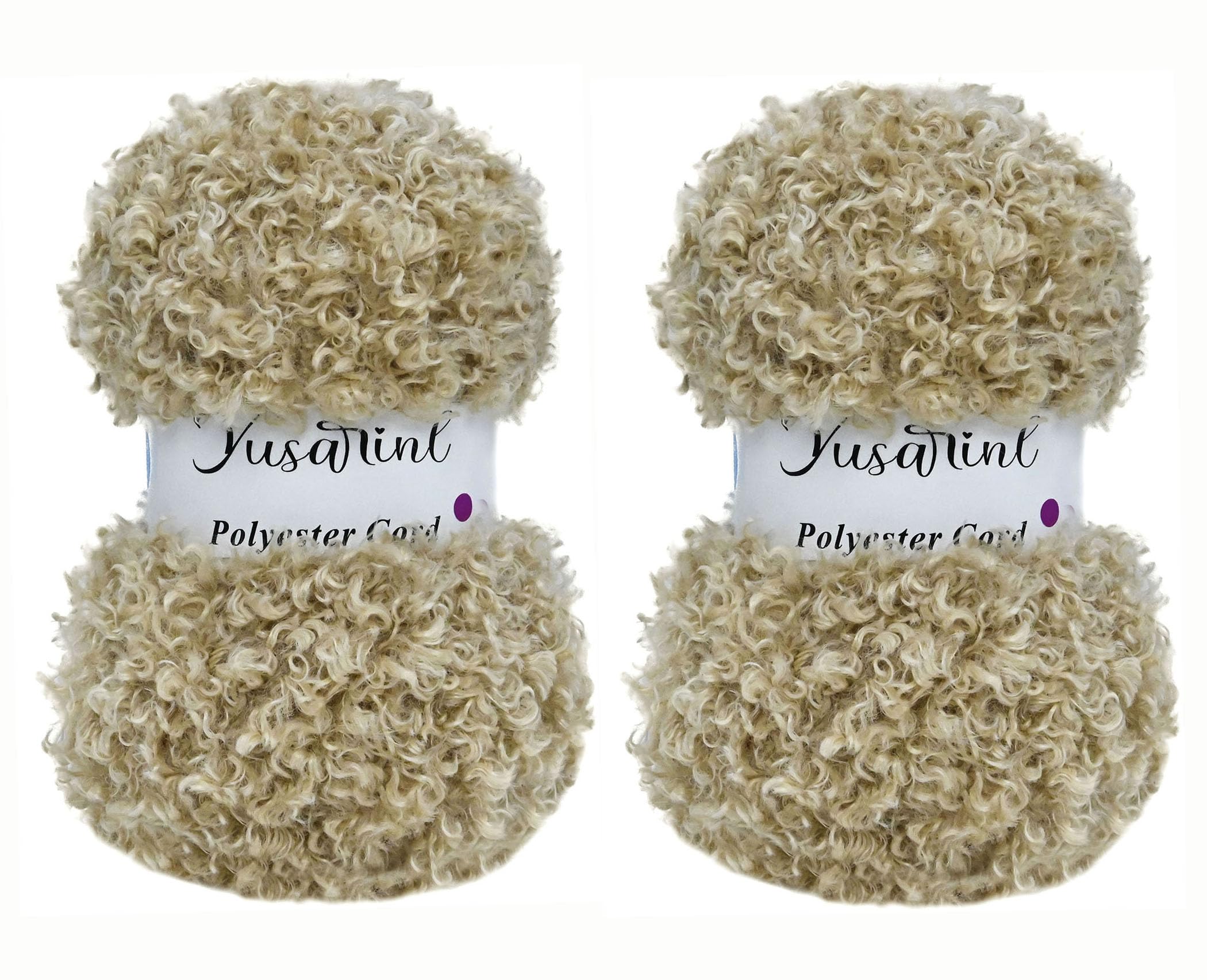 Photo 1 of (32 Colors Available) Yusarinl 2 Skeins Teddy Bear Yarn,Fuzzy Yarn for Crochet Polyester Plush Fur for Crafts Fluffy Fuzzy for Knitting(6.7 oz, 80 yds)-Light Khaki