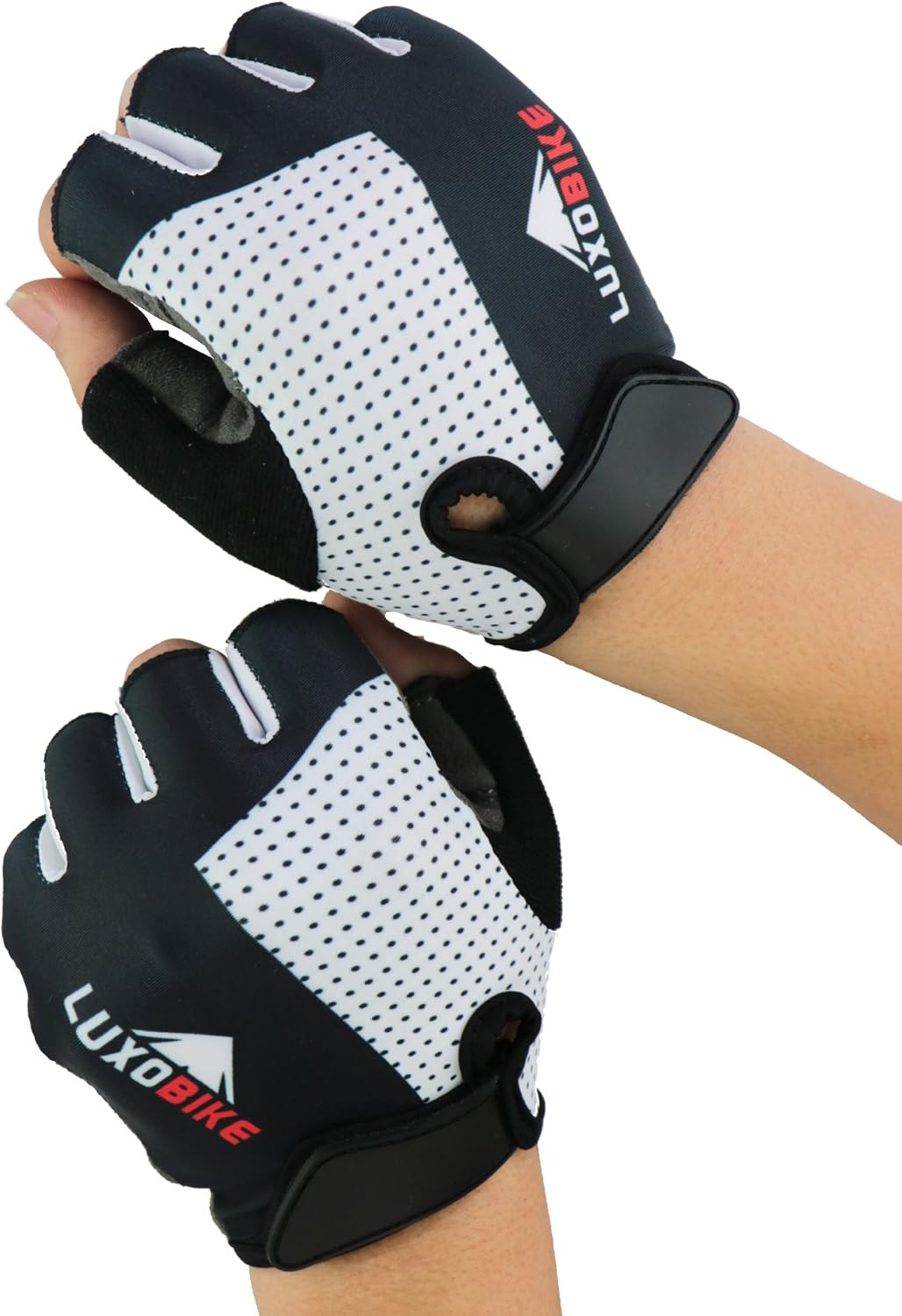 LuxoBike Cycling Gloves Bicycle Gloves Bicycling Gloves Mountain Bike Gloves – Anti Slip Shock Absorbing Padded Breathable Half Finger Short Sports Gloves Accessories for Men/Women: Clothing
