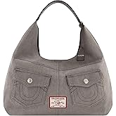 True Religion Women's Shoulder Bag Purse, Large Hobo Handbag with Front Pockets