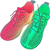 Fiber Optic LED Shoes for Women Men Light Up Sneakers for Adult USB Charging Flashing Luminous Trainers Shoes