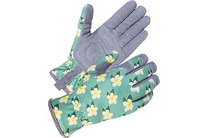SKYDEER Premium Genuine Deerskin Suede Women's Gardening Gloves, Ultra-Soft Padded, Comfort Fit for Work (SD6611/M)