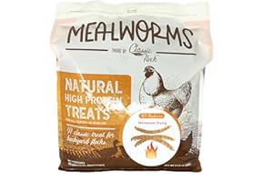 Classic Flock 5LB Dried Mealworms for Chicken Hen Birds Ducks Fish Hedgehogs Lizards Reptiles Meal Worms, Dried mealworms for Birds, Feeder Meal Worms,Flock Party