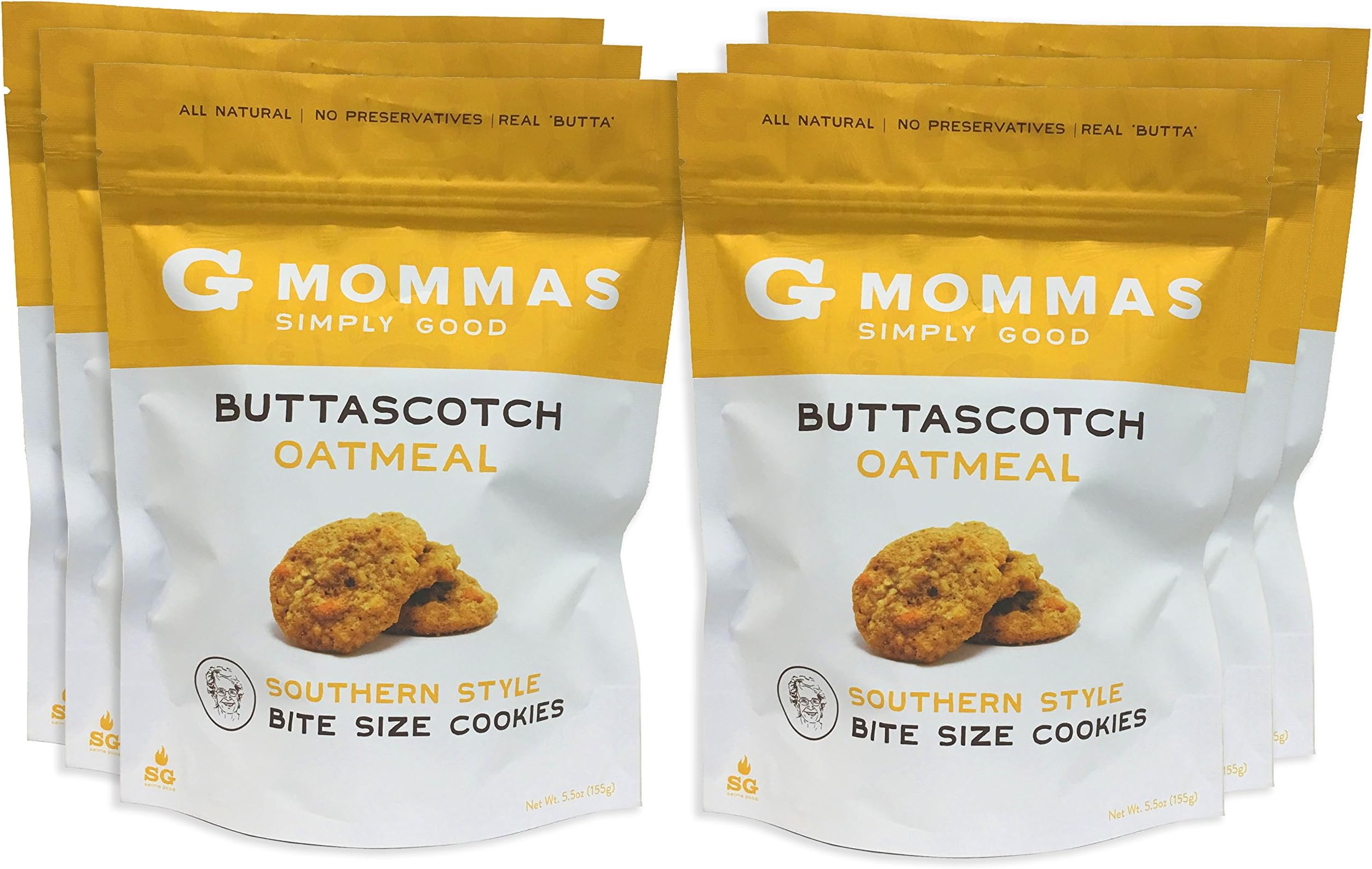 Oatmeal Cookies with Butterscotch - G Mommas Homemade Oatmeal and Butterscotch Cookies - 6 pack