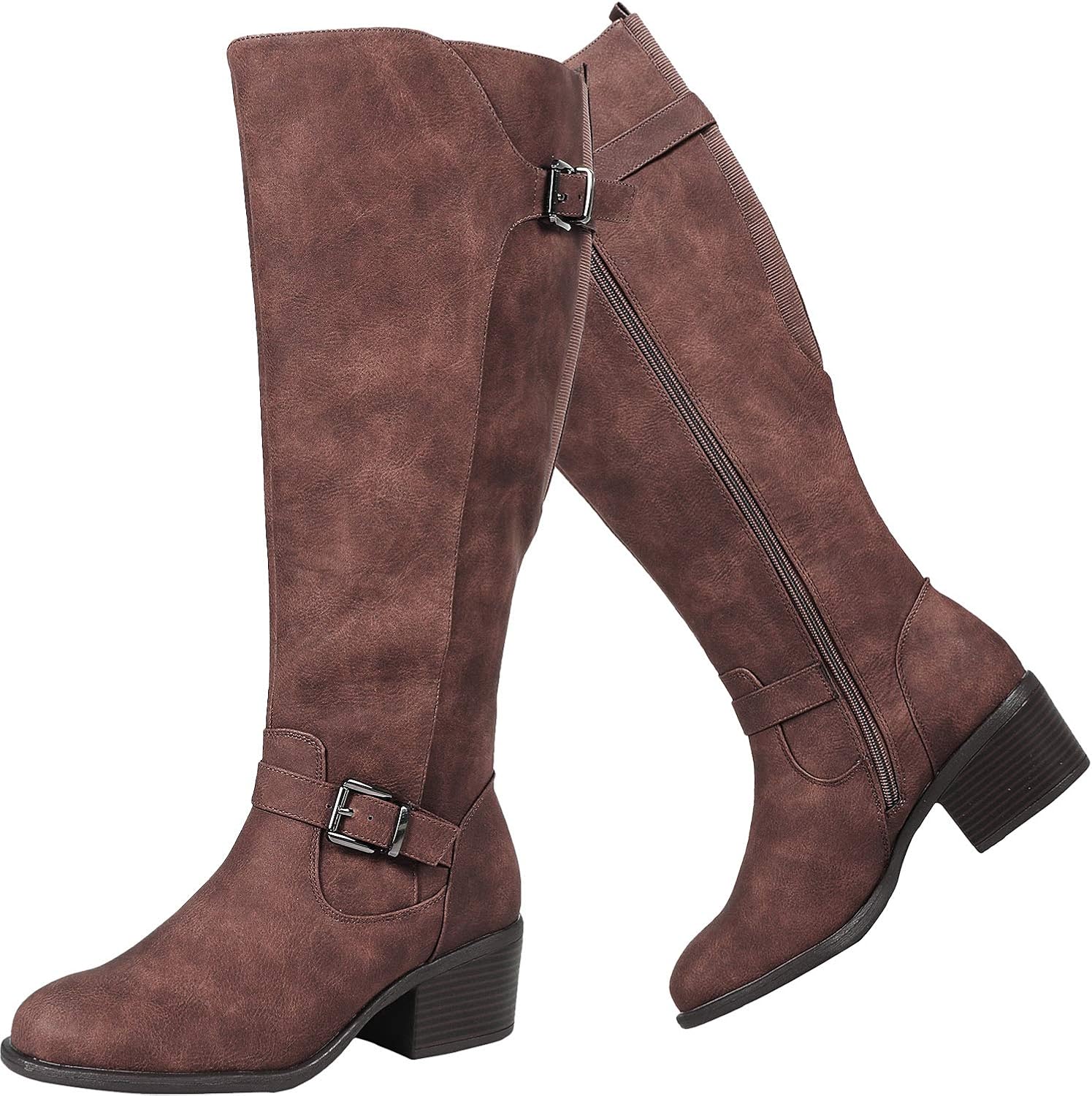 Luoika Women's Wide Width Knee High Boots Wide Calf Boots