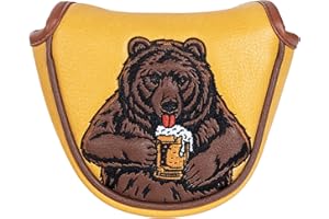 LZFAN Golf Club Head Cover Golf Head Cover Driver Headcover Fairway Wood Headcover Hybrid Club Head Cover Golf Blade Mallet Putter Cover Beer Bear
