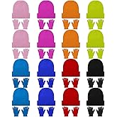 Yearntown 32 Pcs Winter Beanie Bulk and Gloves Set Knit Hat Touchscreen Gloves for Men Women Beanie Hat Stretchy Glove