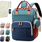 SHITIESHOU Diaper Bag Backpack Baby Bag, Baby Girl Boy Diaper Bag for Dad Mom with Pad, 16 Pockets, Pacifier Case, Large Diaper Bags Unisex for Travel (Colorful)