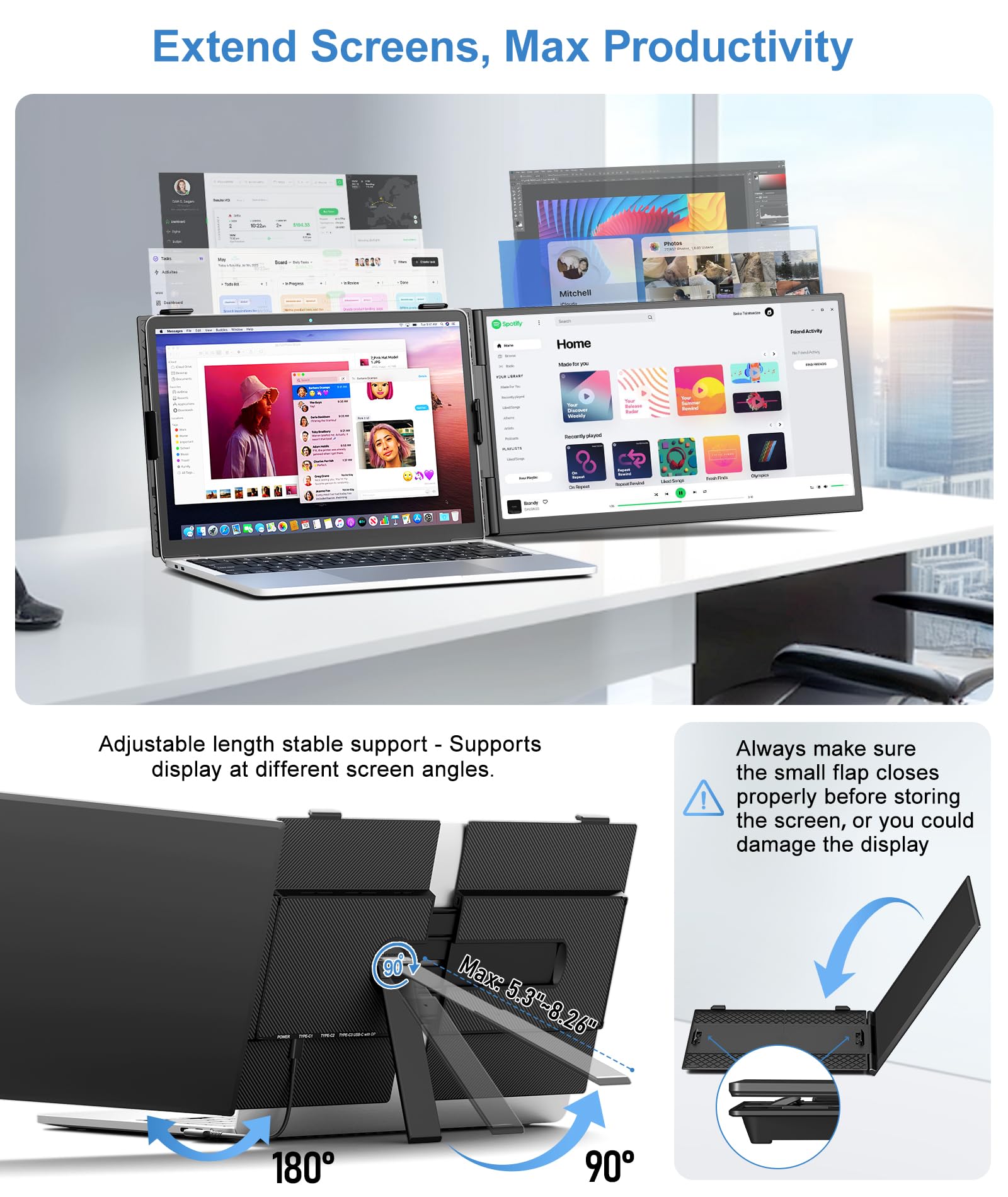 Laptop Screen Extender, Ultra-Thin 14