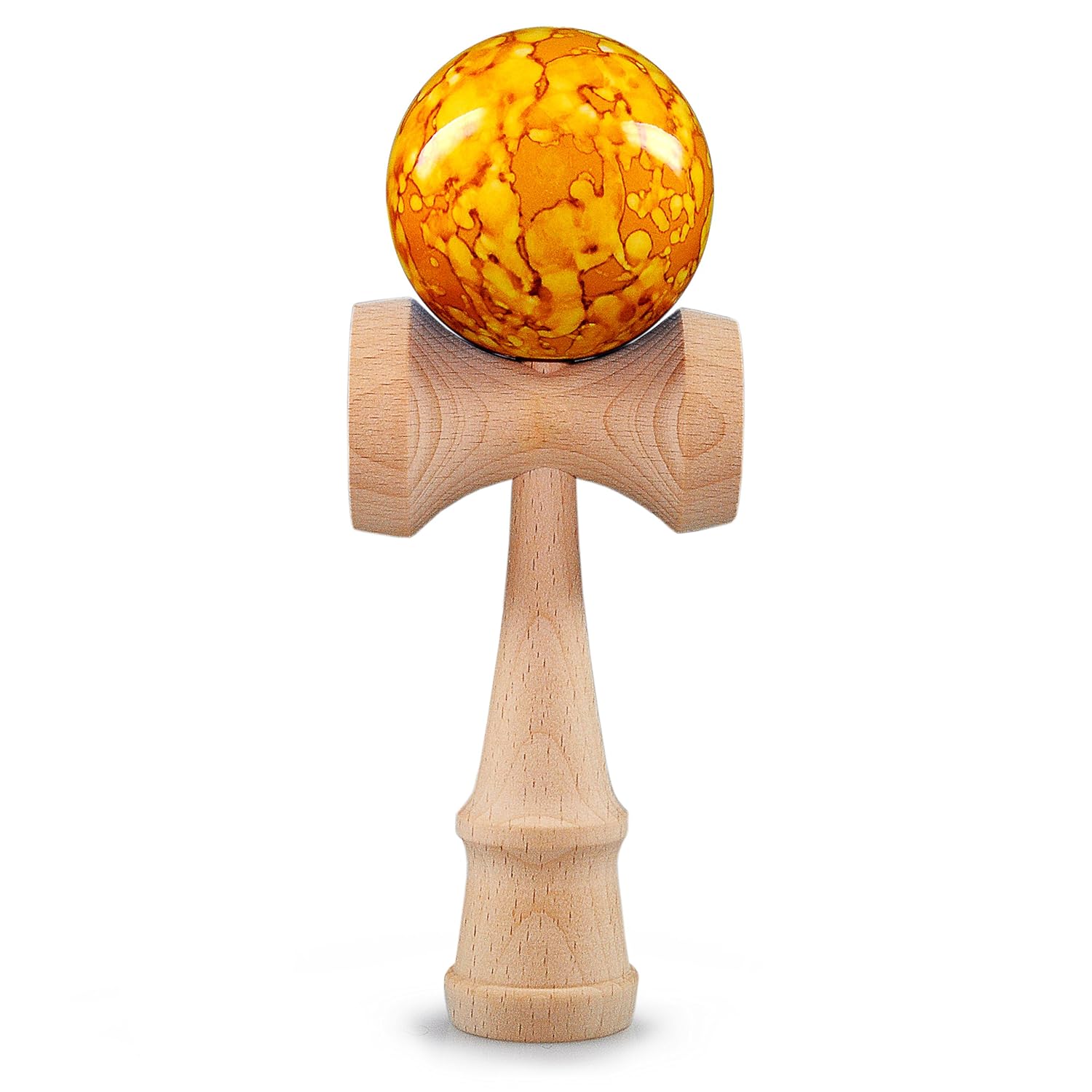 Kendama Japonais Ganzoo En Hêtre - Model Blue Flash - Jeu Adresse Traditionnel - 18cm