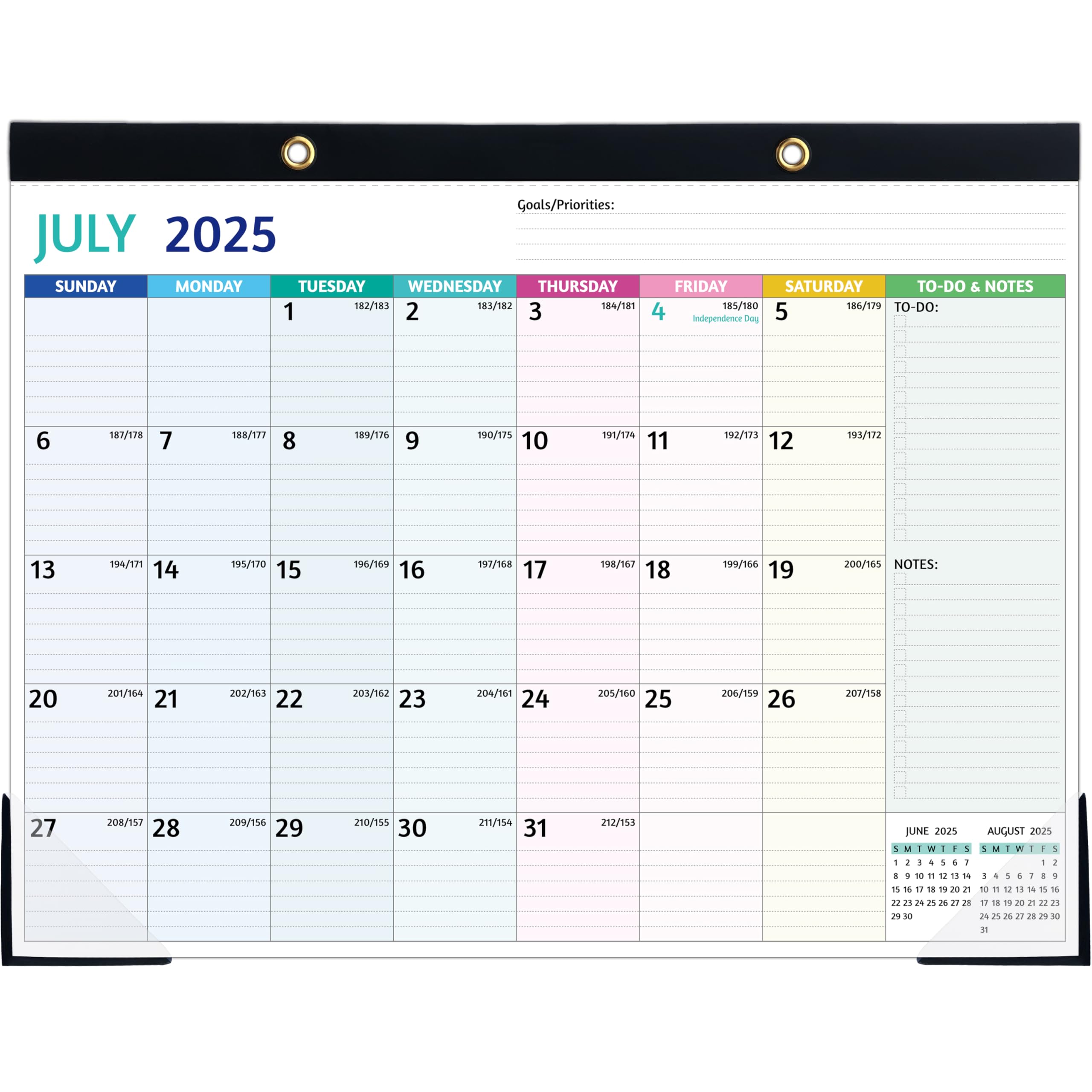 Photo 1 of 2025-2026 Desk Calendar – Jul 2025 – Dec 2026, 18 Monthly Desk Calendar 2025-2026 Large, 22'' x 17'', 2025 Desk/Wall Calendar with Desk Pad, To-do Lists, Ruled Blocks, Corner Protectors