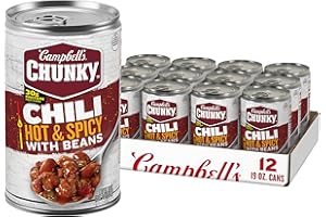 CAMPBELL’S CHUNKY Campbell's Chunky Hot & Spicy Chili with Beans, 19 oz Can (12 Count)