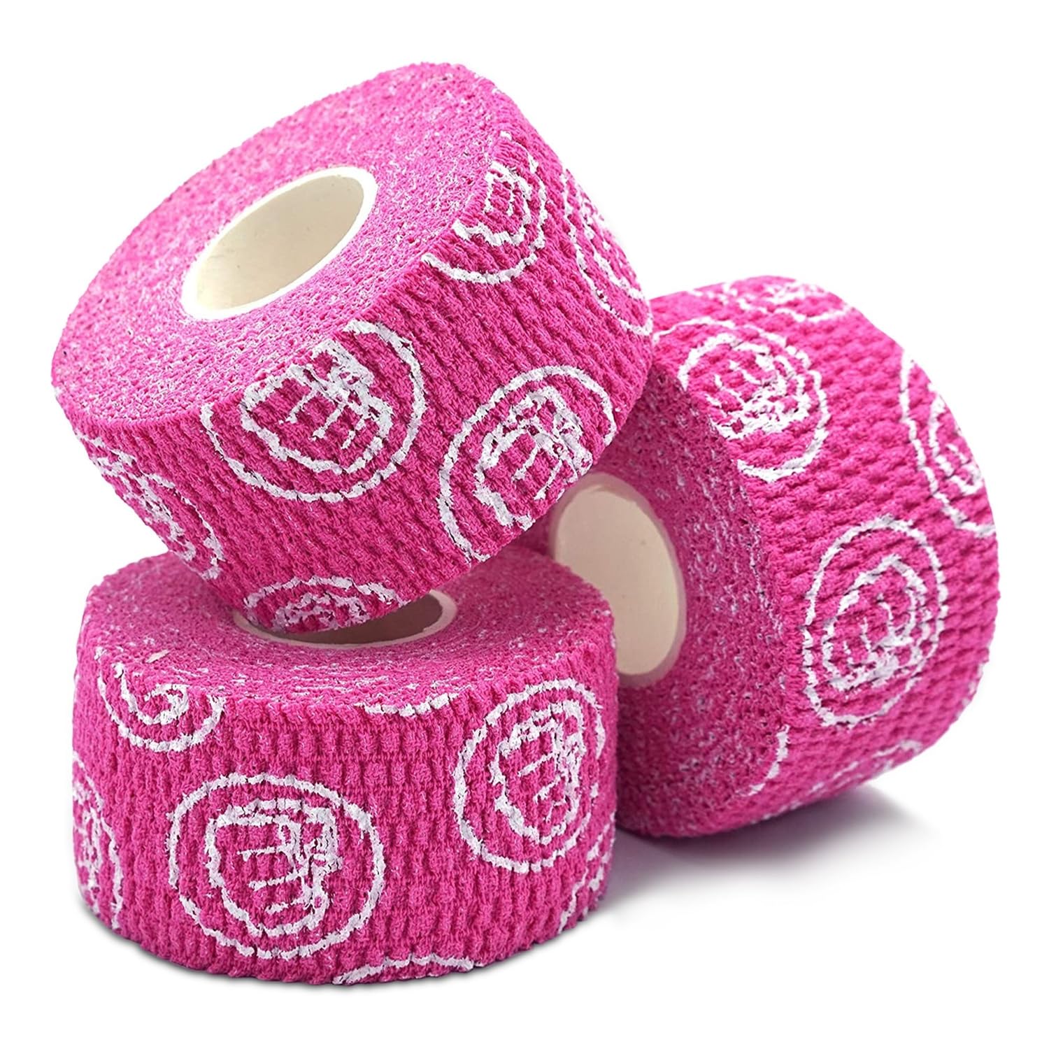 WOD Nation Weightlifting Hook Grip Tape (3-pack) - 7m Long Sticky, Comfortable & Stretchy Athletic Tape for Weight Lifting and Cross Training - Thumb, Hand & Finger Protection (Pink)