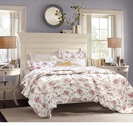 Amazon Com 3 Piece Victorian Floral All Over Pattern Quilt