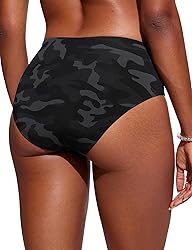 CRZ YOGA Bikini Bottoms for Women Mid Rise Full