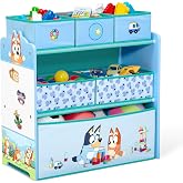 Delta Children - Bluey Design &amp; Store 6 Bin Toy Storage Organizer - Greenguard Gold Certified, Blue