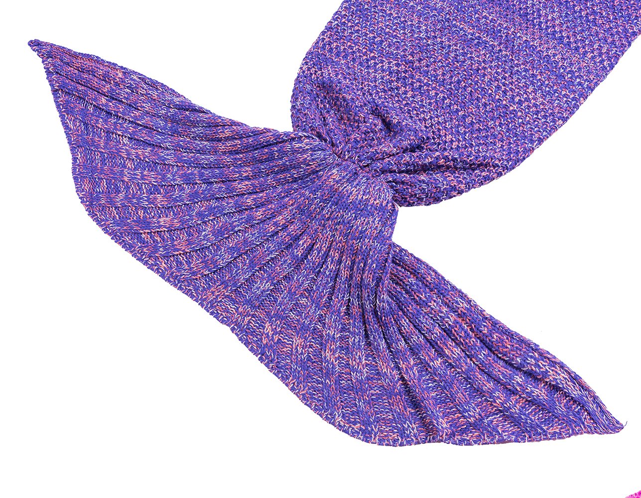 Hughapy Christmas Soft Mermaid Tail Blanket Handmade Living Room Sleeping Blanket For Kids Adult ( 71