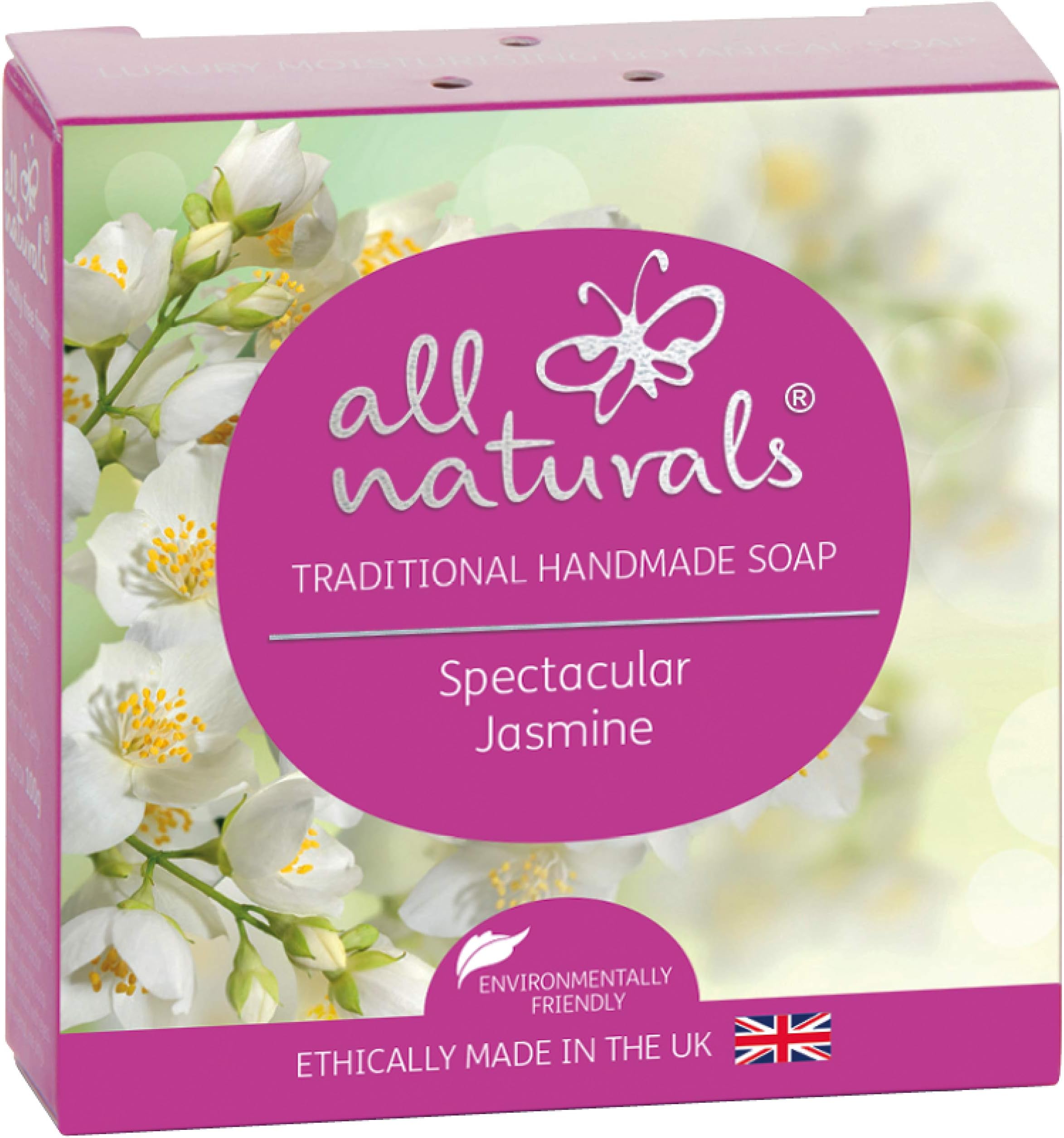 All Naturals, Organic Soap Jasmine. Gentle Olive Oil Face and Body Wash for Sensitive Skin with Shea Butter, Jojoba, Rosehip Oils and Premium Essential Oils, 3.5 oz