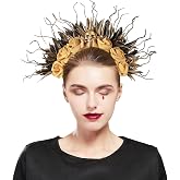 Fantherin Women's Roses Halo Crown Headband - Roses Skull Headpiece for Halloween Christmas of The Dead Hair Accessories