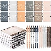 Resurhang 12 Set Positive Affirmation Gifts Bulk Gratitude Spiral Notebook with Ballpoint Pen Pouch Motivational Notepad First Day of School Gifts for Students Teachers Women Men Office
