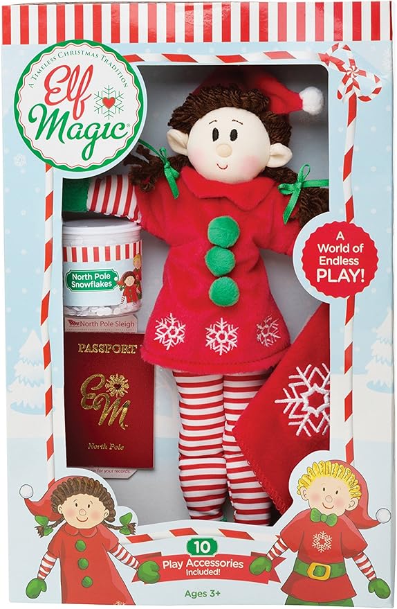 Elf Magic Girl With Blonde Hair Holiday Doll And Full Playset 10 Inch