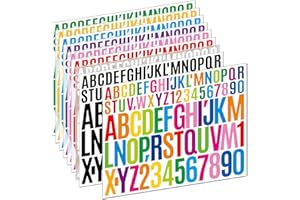 NATZERAT 702 Pcs 9 Sheets Letters Stickers, 9 Colors Self Adhesive Vinyl Letter Stickers Aesthetic, Waterproof Letter Sticker for Water Bottles, Door, Car, Scrapbooking, Poster, Cup（1-2inch）