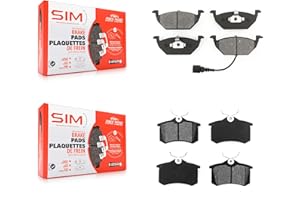 SIM Front Rear Semi-Metallic Brake Pads Kit Replacement For Volkswagen Jetta Golf City Beetle KSM-100321