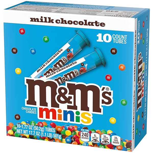 M&M’S MINIS MILK CHOCOLATE CANDY TUBES, 10 CT BULK BOX