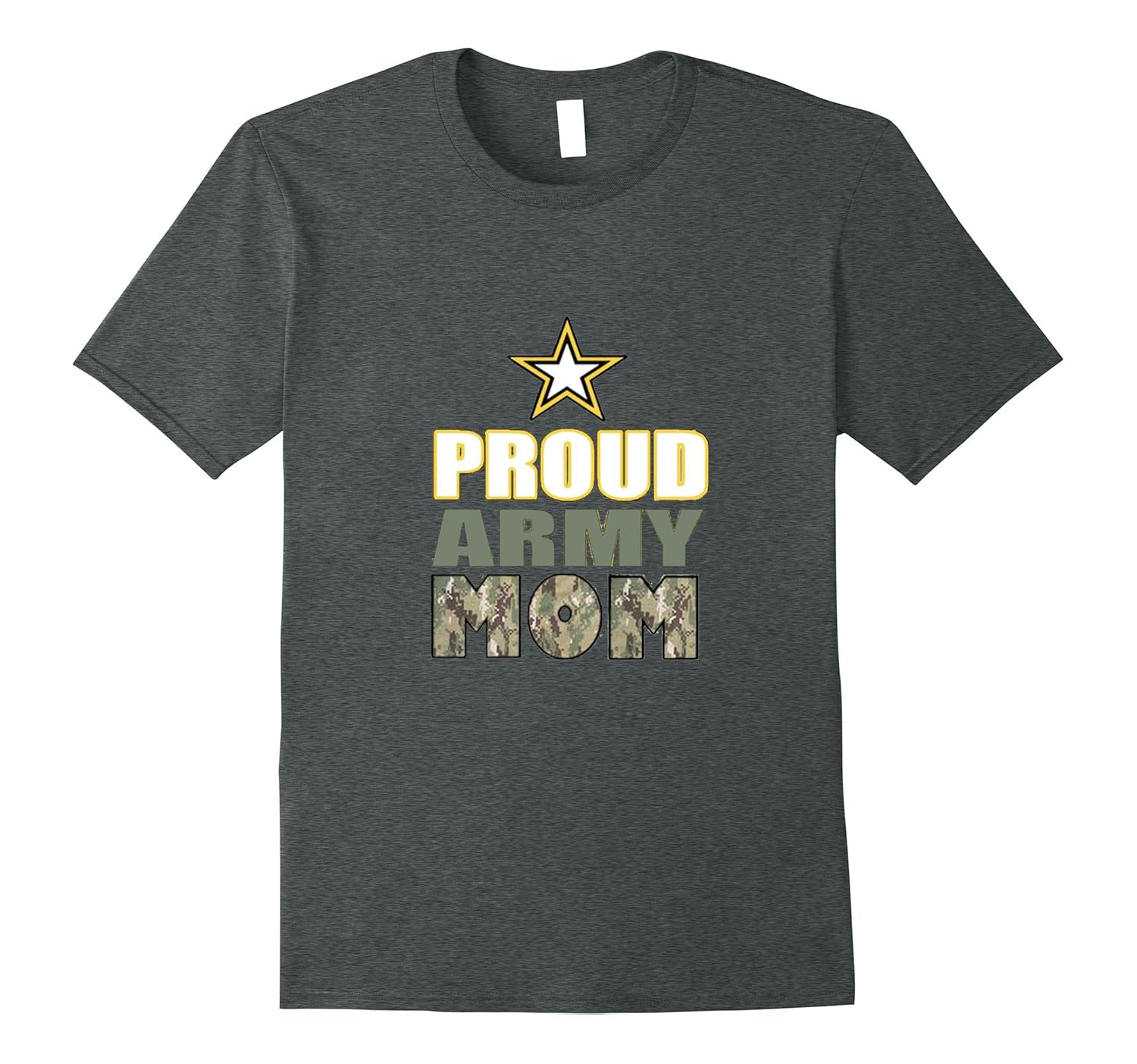 PROUD ARMY MOM T-SHIRT CAMO LETTERS-Rose