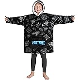 Fortnite Blanket Hoodie Gifts for Boys Teens, Oversized Fleece Pullover with Sherpa-Lined Hood, Wearable Blanket for Gamers