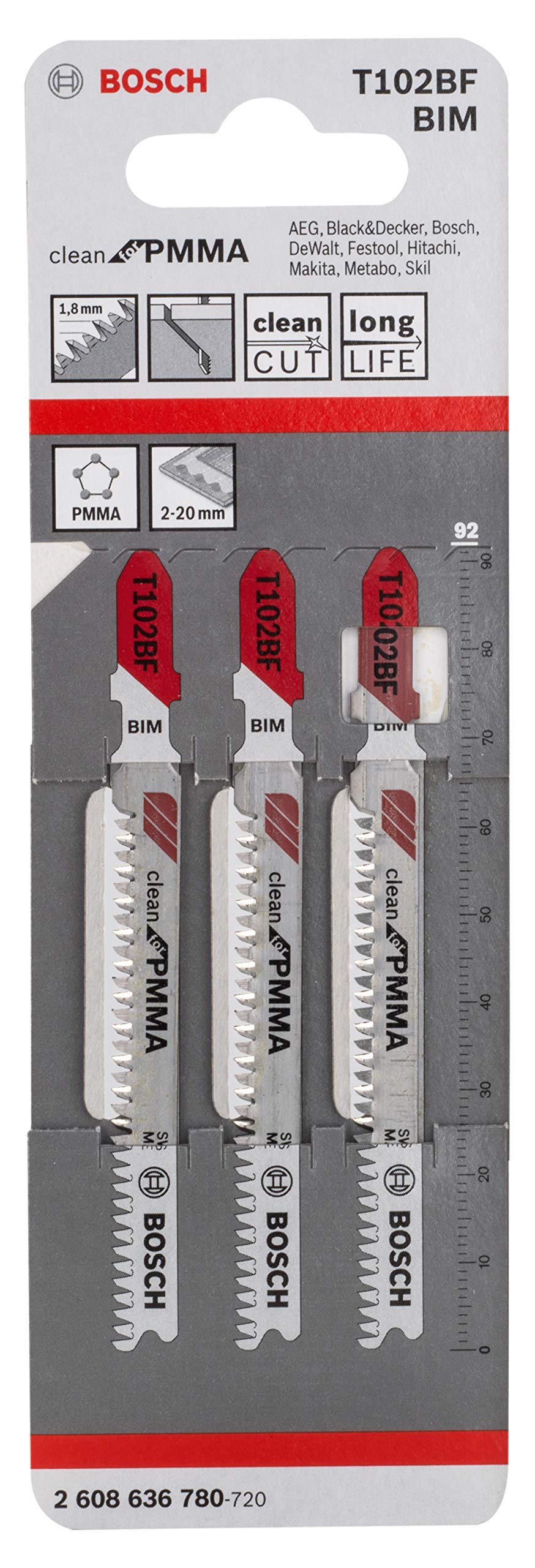 Bosch 2608636780 T 102 Bf Clean for Pmma 3Pk