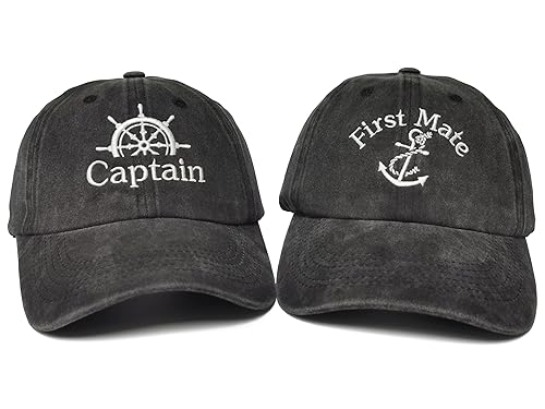 Enodtter Boat Captain First Mate Hats for Women Men, Embroidered Matching  Skipper Boating Baseball Caps, Nautical Marine Sailor Gift in Saudi Arabia  - Main Image