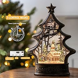 Christmas Snow Globe Lantern Water Glittering