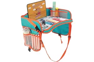 EcoZen Lifestyle Dog Pattern Travel Tray for Kids Car Seat - Kids Lap Desk, Toddler Travel Essential, Kids Travel Car Accessories and Road Trip Essentials, Car Table Tray for Kids Road Trip Activities